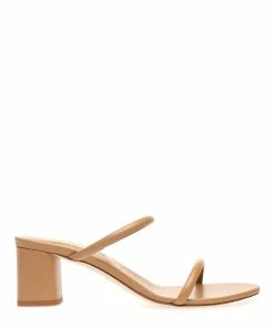 Aeyde Sandales à Talons Anni Cuir Noisette