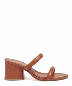 Aeyde Sandales à Talons Barbara Cuir Cognac