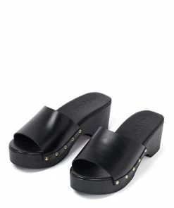 Aeyde Sabots Bobbie Cuir Noir -Golden Goose-boutique aeyde bobbie calf leather black 3