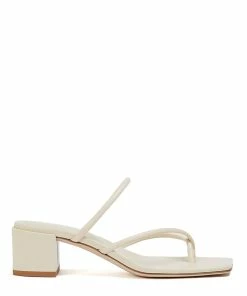 Aeyde Sandales à Talons Issa Cuir Crème