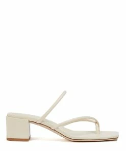 Aeyde Sandales à Talons Issa Cuir Crème