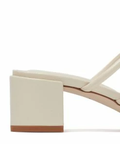 Aeyde Sandales à Talons Issa Cuir Crème -Golden Goose-boutique aeyde issa nappa leather creamy 5 1