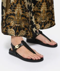 Ancient Greek Sandals Sandales Alki Cuir Noir -Golden Goose-boutique ags11 look20221207 313