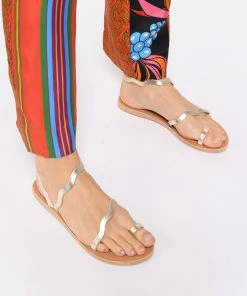 Ancient Greek Sandals Sandales Elafonisos Cuir Platinum -Golden Goose-boutique ags11 look20221215 333 1