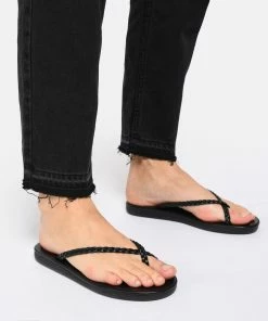 Ancient Greek Sandals Sandales Ioulia Cuir Noir -Golden Goose-boutique ags11 look20221215 447