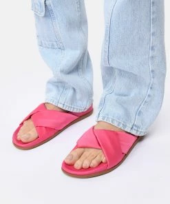 Ancient Greek Sandals Mules Whitney Satin Fuchsia -Golden Goose-boutique ags11 look20221227 55