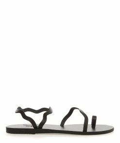 Ancient Greek Sandals Sandales Elafonisos Cuir Noir