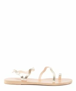 Ancient Greek Sandals Sandales Elafonisos Cuir Platinum