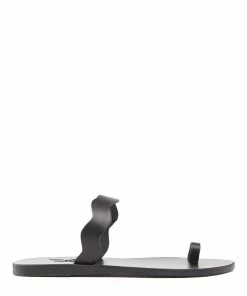 Ancient Greek Sandals Sandales Thasos Cuir Noir