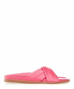 Ancient Greek Sandals Mules Whitney Satin Fuchsia
