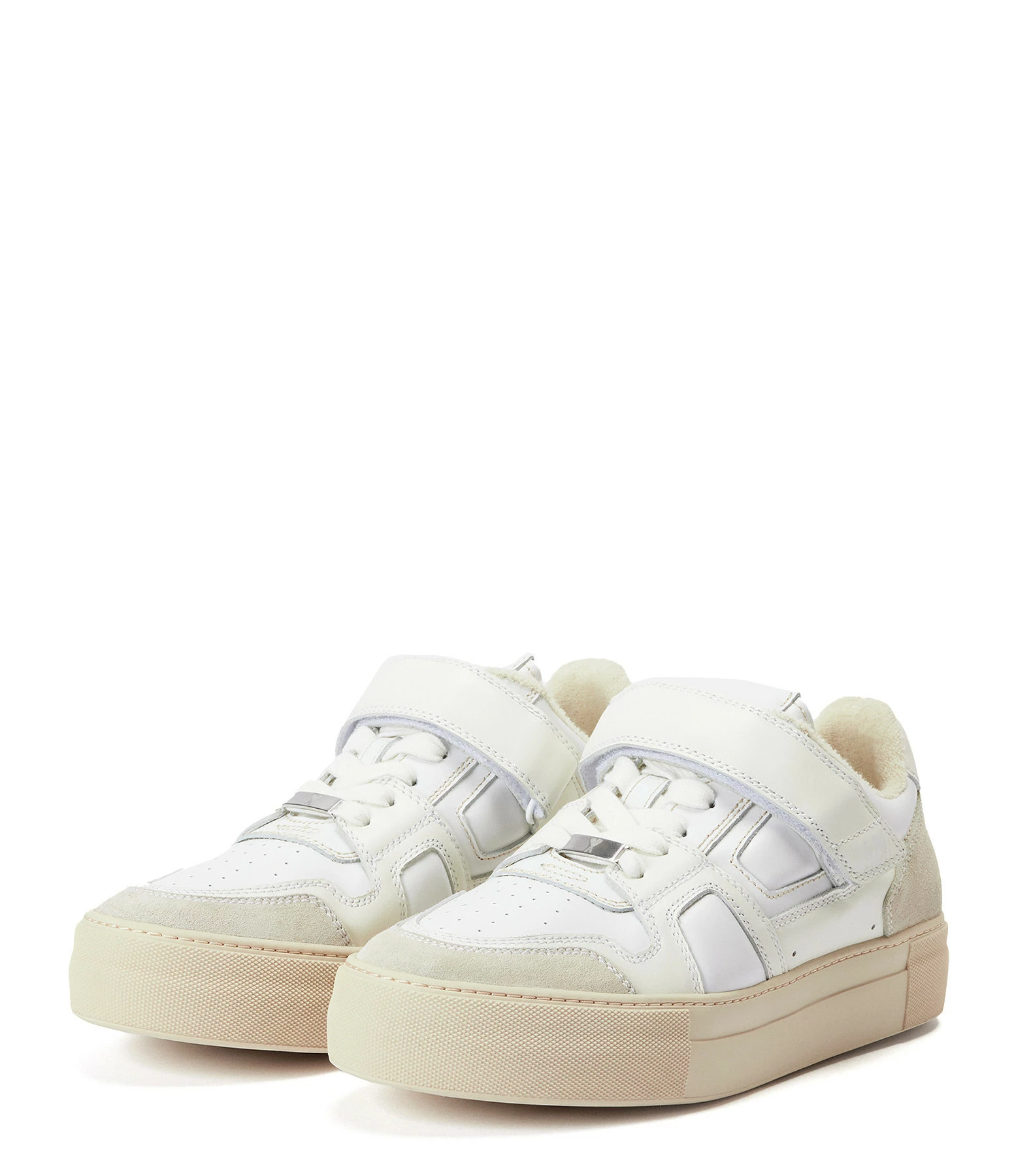 AMI Paris Baskets Unisexe Coton Blanc 4 AMI Paris Baskets Unisexe Coton Blanc – Image 2