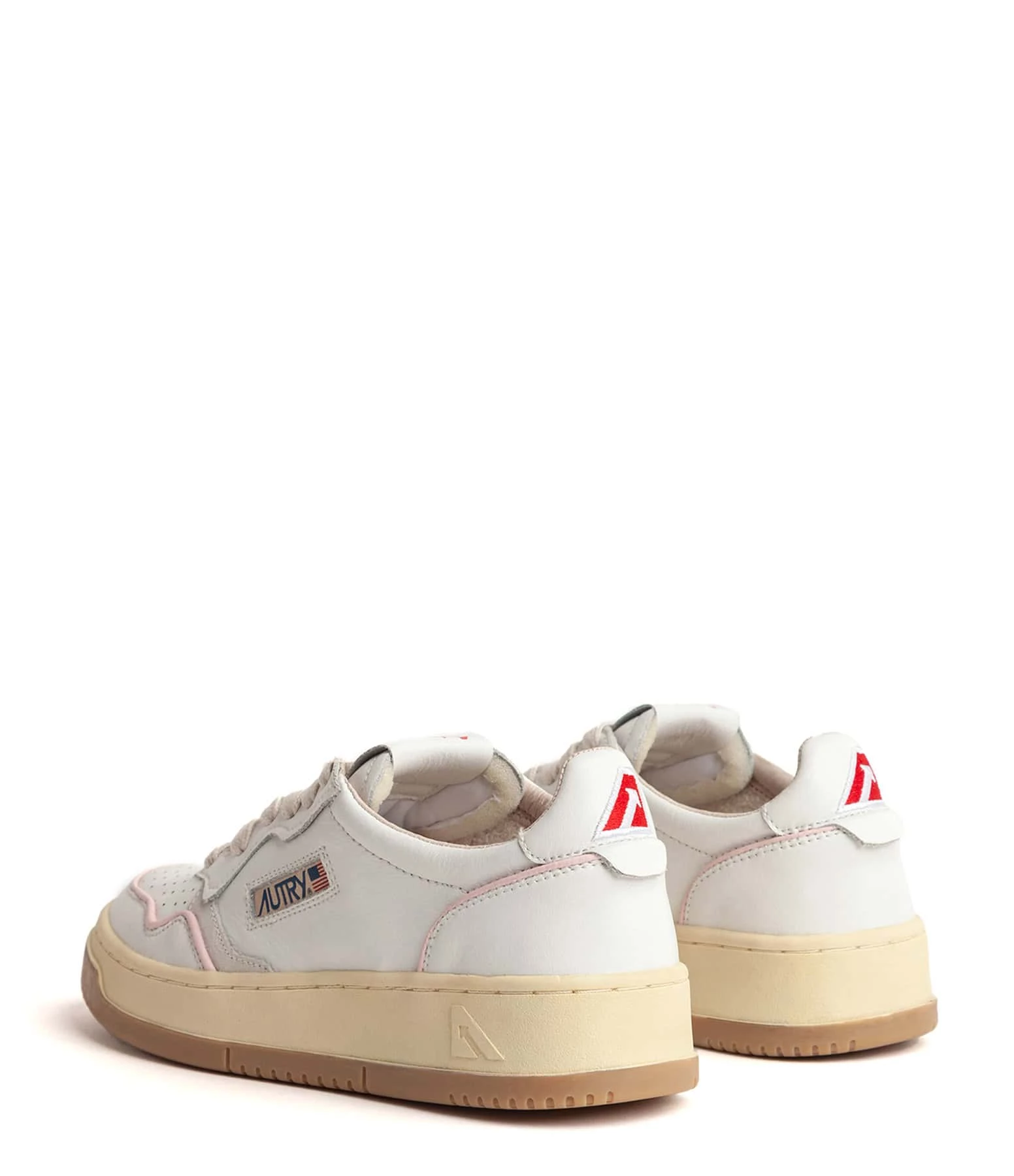 AUTRY Baskets Open Low Cuir Blanc Rose 7 AUTRY Baskets Open Low Cuir Blanc Rose – Image 5