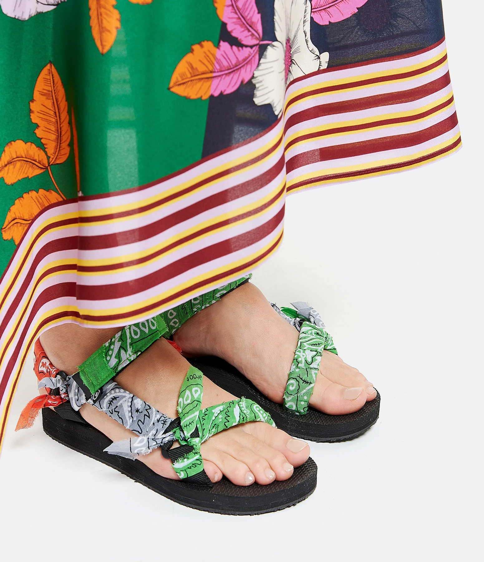 ARIZONA LOVE Sandales Trekky Bandana Vert Orange Blanc 7 ARIZONA LOVE Sandales Trekky Bandana Vert Orange Blanc – Image 5