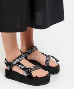 ARIZONA LOVE Sandales Trekky Plateforme Bandana Noir -Golden Goose-boutique arizo look20210217 421