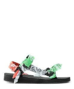 ARIZONA LOVE Sandales Trekky Bandana Vert Orange Blanc