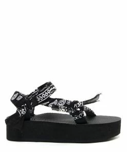 ARIZONA LOVE Sandales Trekky Plateforme Bandana Noir