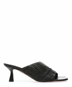 ATP Atelier Mules Caserta Cuir Plissé Noir