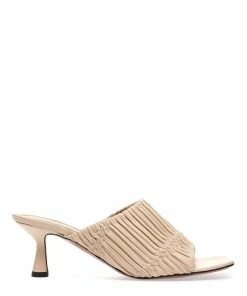 ATP Atelier Mules Caserta Cuir Plissé Beige