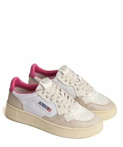AUTRY Baskets 01 Low Cuir Suédé Fuschia -Golden Goose-boutique aul cn05 4
