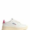 AUTRY Baskets 01 Low Cuir Blanc Rose -Golden Goose-boutique aul ll42 131