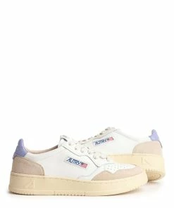 AUTRY Baskets 01 Low Cuir Suédé Blanc Lavande -Golden Goose-boutique aul ls53 2