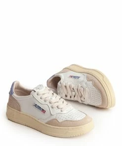 AUTRY Baskets 01 Low Cuir Suédé Blanc Lavande -Golden Goose-boutique aul ls53 5
