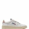 AUTRY Baskets 01 Low Cuir Blanc Rose -Golden Goose-boutique aulwll16 1