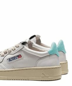 AUTRY Baskets 01 Low Cuir Blanc Turquoise -Golden Goose-boutique aulwll16 3 tur