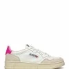 AUTRY Baskets 01 Low Cuir Suédé Blanc Rose