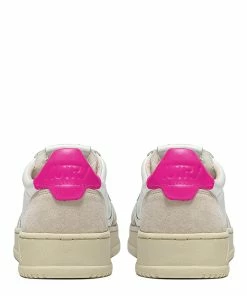 AUTRY Baskets 01 Low Cuir Suédé Blanc Rose -Golden Goose-boutique autry aulwls504 rose