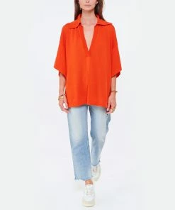 AUTRY Baskets 01 Low Cuir Suédé Blanc Orange -Golden Goose-boutique autry look20220511 39