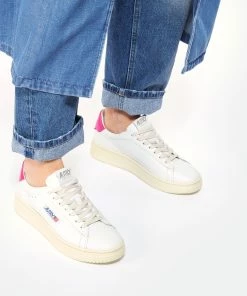 AUTRY Baskets Dallas Low Cuir Blanc Rose -Golden Goose-boutique autry look20230131 177