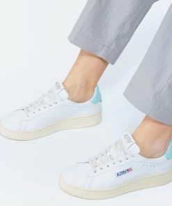 AUTRY Baskets Dallas Low Cuir Blanc Turquoise -Golden Goose-boutique autry look20230131 308
