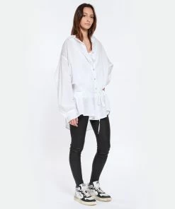 AUTRY Baskets Mid Vintage Cuir Blanc Noir Argenté -Golden Goose-boutique autry look20230203 112