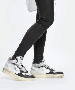 AUTRY Baskets Mid Vintage Cuir Blanc Noir Argenté -Golden Goose-boutique autry look20230203 116