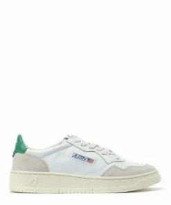 AUTRY Baskets 01 Low Cuir Suédé Blanc Vert