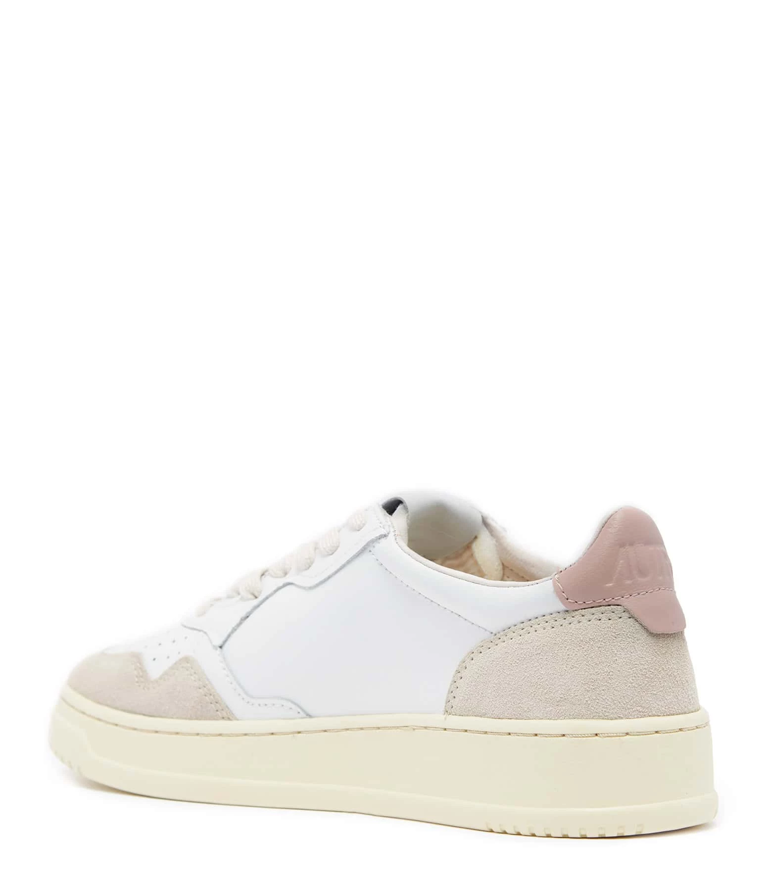 AUTRY Baskets 01 Low Cuir Suédé Blanc Rose 5 AUTRY Baskets 01 Low Cuir Suédé Blanc Rose – Image 3