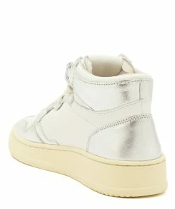 AUTRY Baskets Mid Cuir Argenté -Golden Goose-boutique autry44239 pck20220520 3
