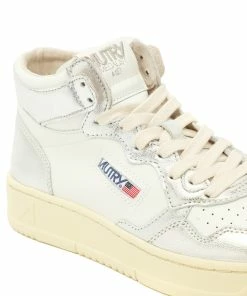 AUTRY Baskets Mid Cuir Argenté -Golden Goose-boutique autry44239 pck20220520 4