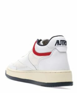 AUTRY Baskets Open Mid Cuir Blanc Rouge -Golden Goose-boutique autry47812 pck20230224 3
