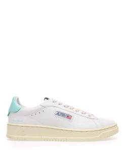 AUTRY Baskets Dallas Low Cuir Blanc Turquoise