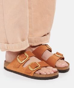 Birkenstock Mules Arizona Big Buckle Cuir Nubuck Pecan, Modèle Étroit -Golden Goose-boutique birk1 look20220419 253