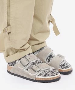 Birkenstock Mules Arizona Fourrure Cuir Stone Coin, Modèle Étroit -Golden Goose-boutique birk1 look20220629 53