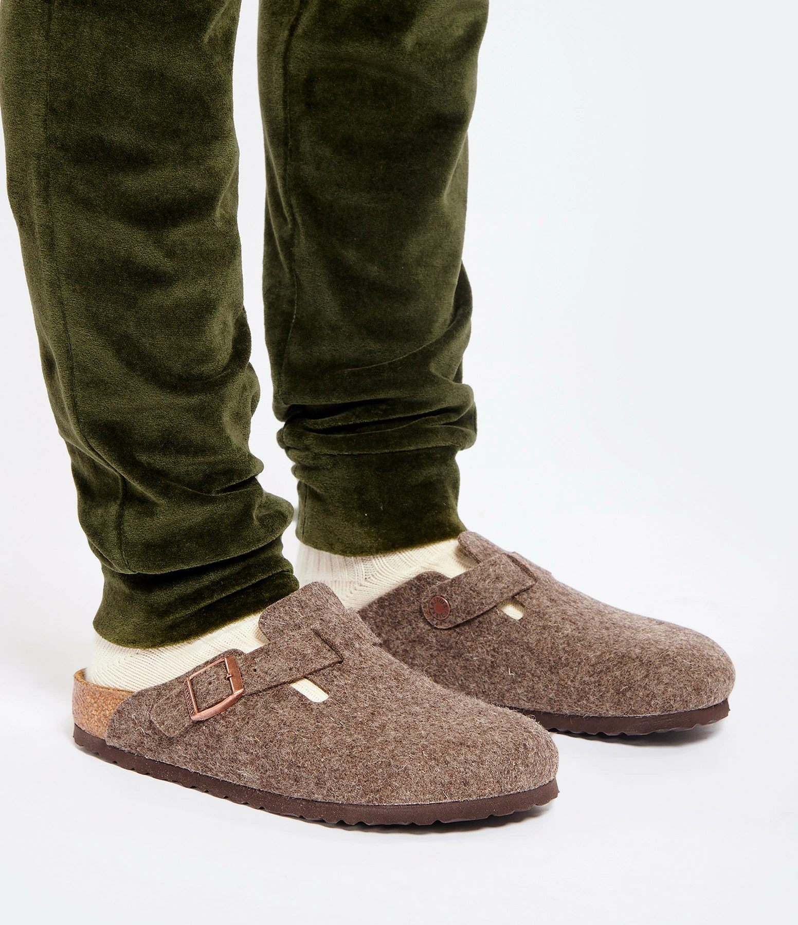 Birkenstock Sabots Boston Laine Cacao, Modèle Étroit 7 Birkenstock Sabots Boston Laine Cacao, Modèle Étroit – Image 5