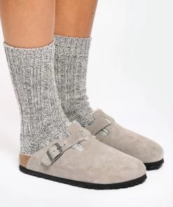 Birkenstock Sabots Boston Fourrure Cuir Stone Coin, Modèle Étroit 16 Birkenstock Sabots Boston Fourrure Cuir Stone Coin, Modèle Étroit -Golden Goose-boutique birk1 look20220816 138