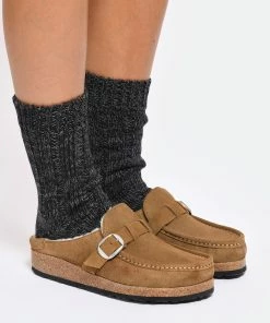 Birkenstock Sabots Buckley Fourrure Suédé Tea, Modèle Étroit -Golden Goose-boutique birk1 look20220816 150