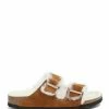 Birkenstock Mules Arizona Fourrure Cuir Mink, Modèle Étroit