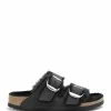Birkenstock Mules Arizona Fourrure Cuir Noir, Modèle Étroit