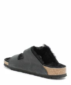 Birkenstock Mules Arizona Fourrure Cuir Noir, Modèle Étroit -Golden Goose-boutique birk139382 pck20211126 3