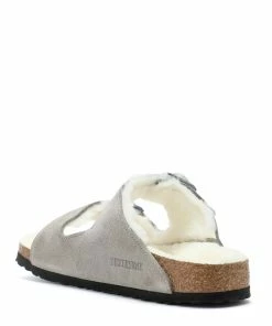 Birkenstock Mules Arizona Fourrure Cuir Stone Coin, Modèle Étroit -Golden Goose-boutique birk145180 pck20220614 3